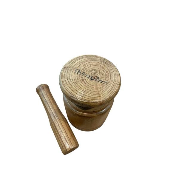 Culinary Corner Wood Mortar & Pestle Grinder Spice Herb Garlic Crusher Grinding - Picture 8 of 8